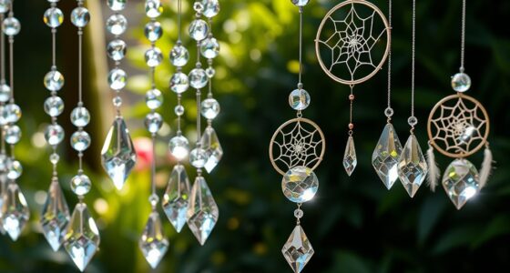 elegant crystal dreamcatcher chimes