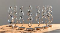 elegant scientific double helix sculptures
