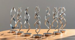 elegant scientific double helix sculptures