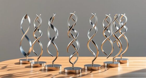 elegant scientific double helix sculptures