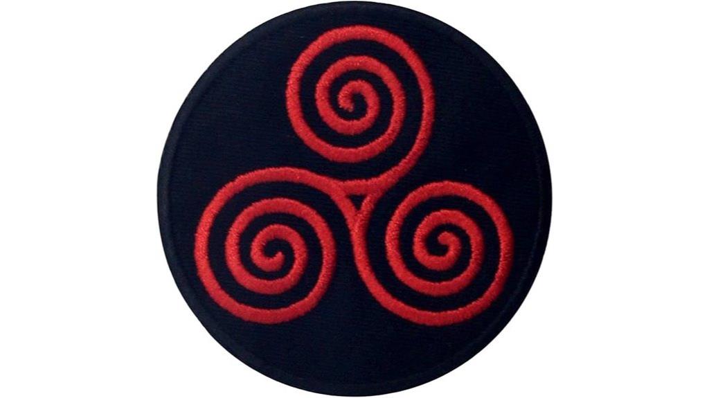 embroidered triskel circle badge