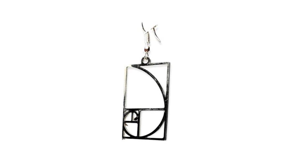 fibonacci spiral silver earrings