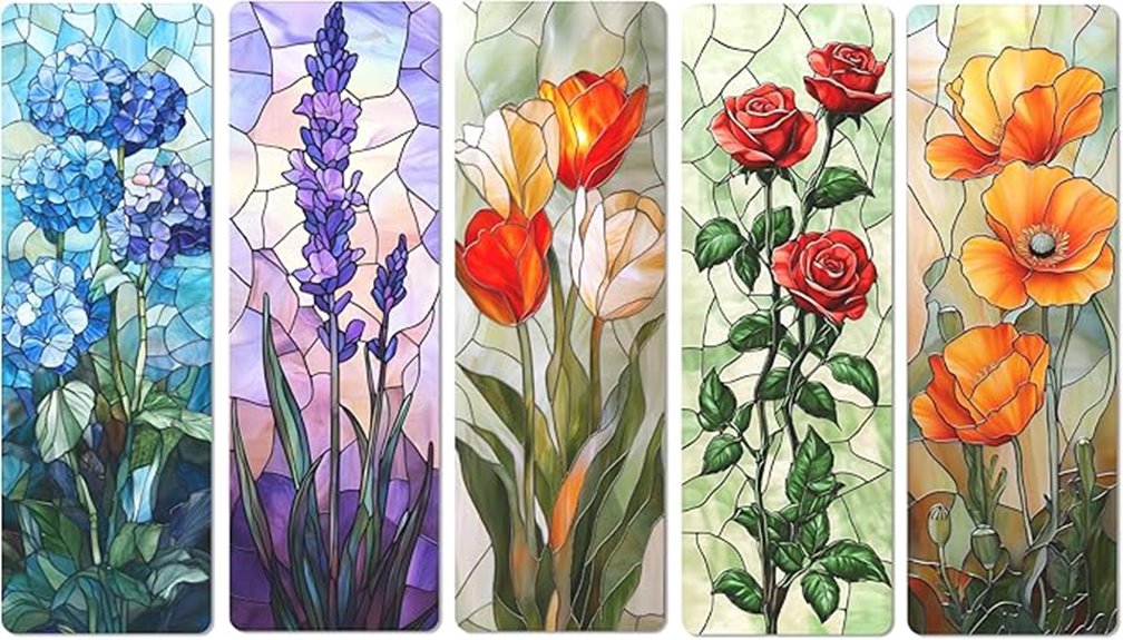 flower bookmark set
