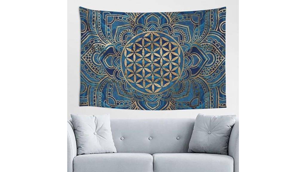 flower of life lotus tapestry