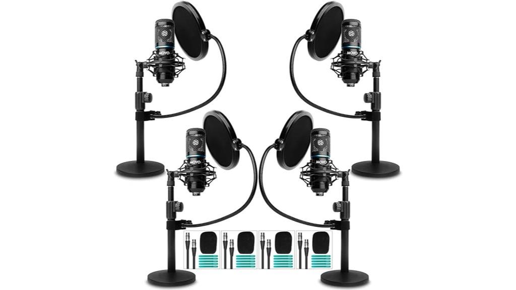 four microphones podcast bundle