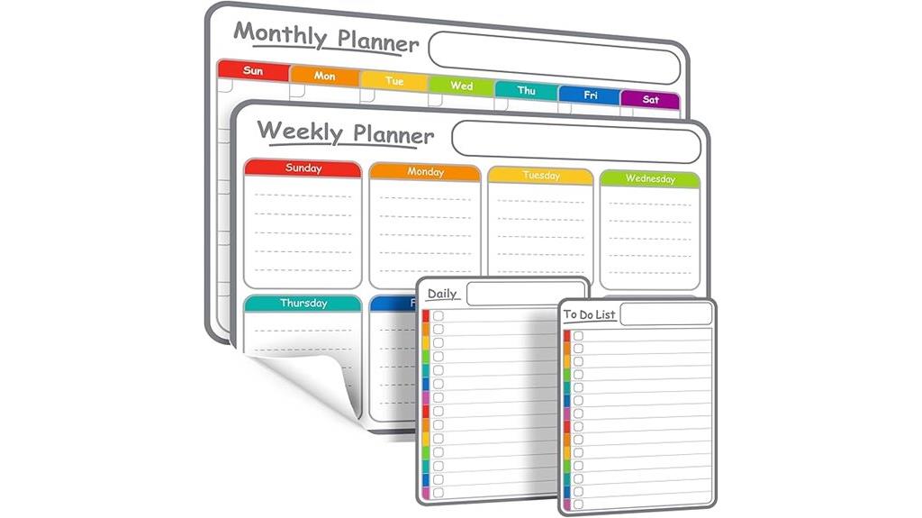 four pack magnetic calendar boards