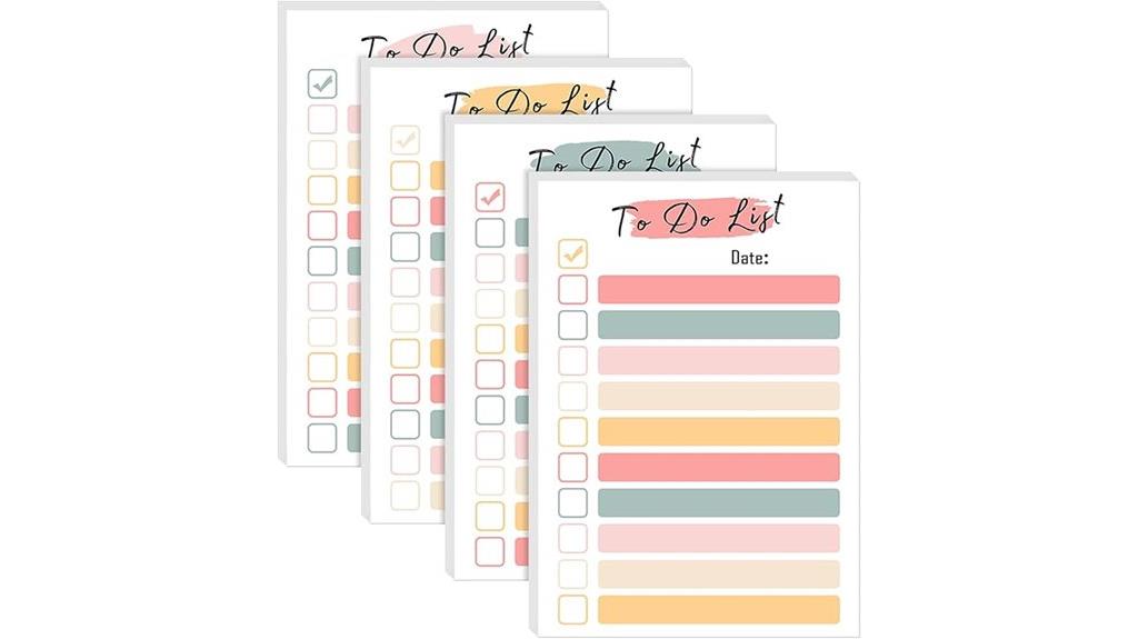 four packs of notepad