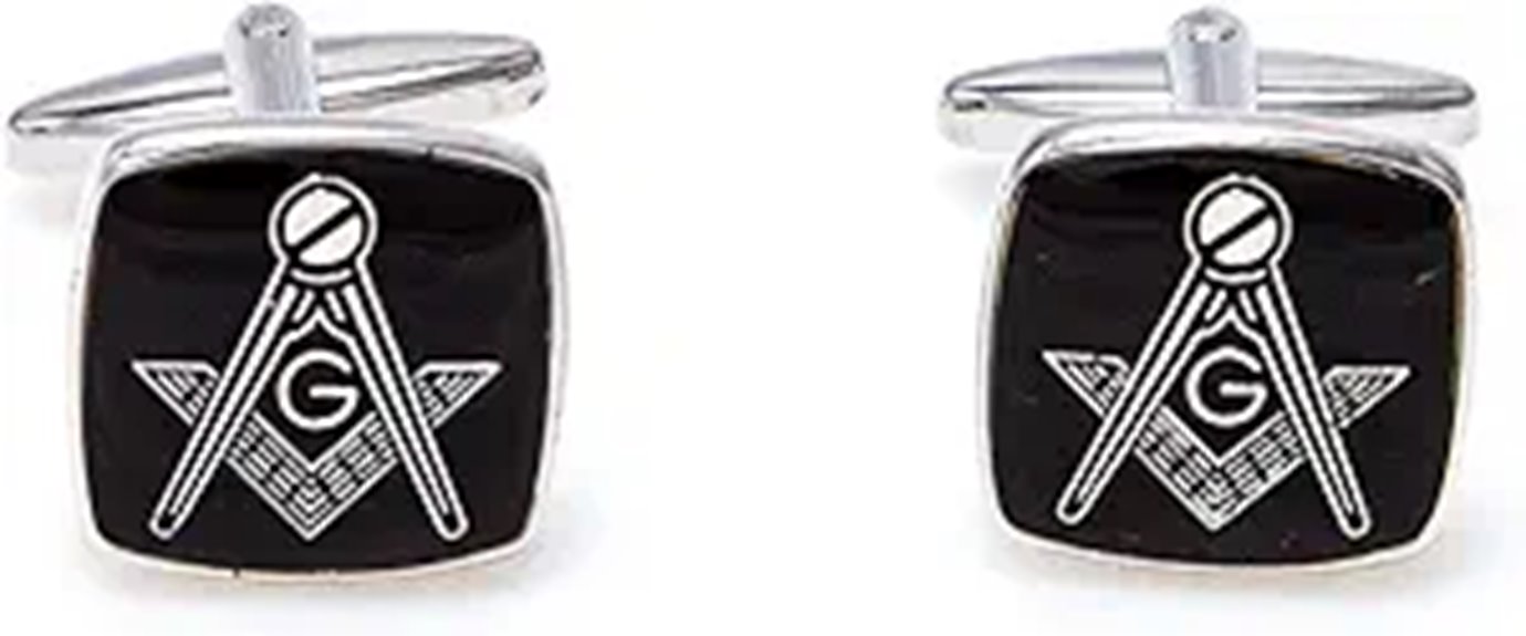 freemason black square cufflinks