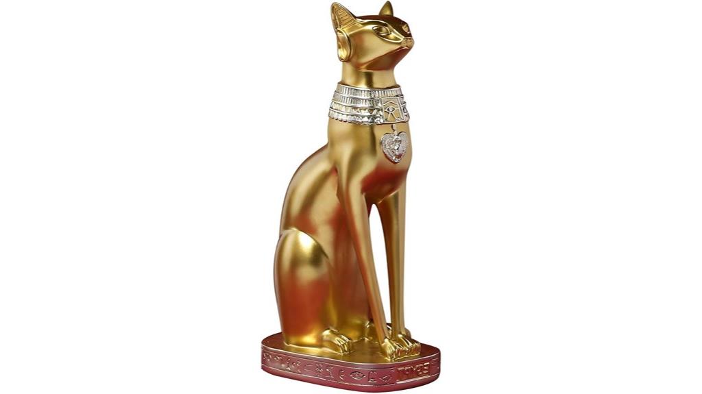 gold egyptian cat statue