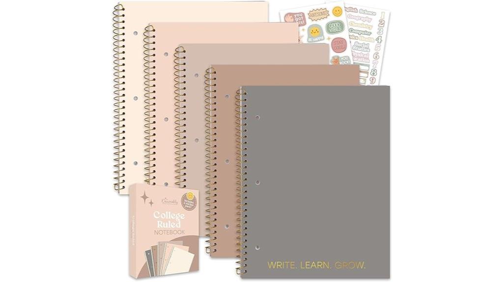 gold foiled college notebooks