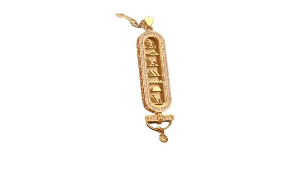 gold hieroglyph name necklace