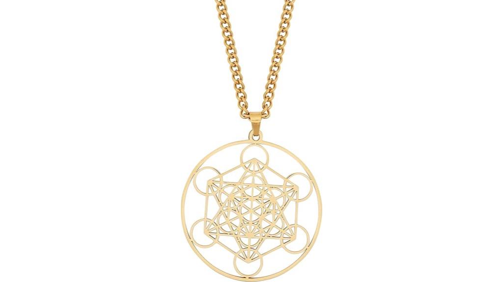 gold plated geometric necklace