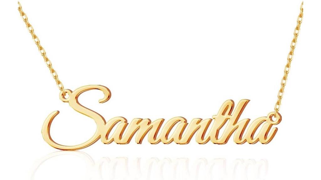 gold plated name necklace