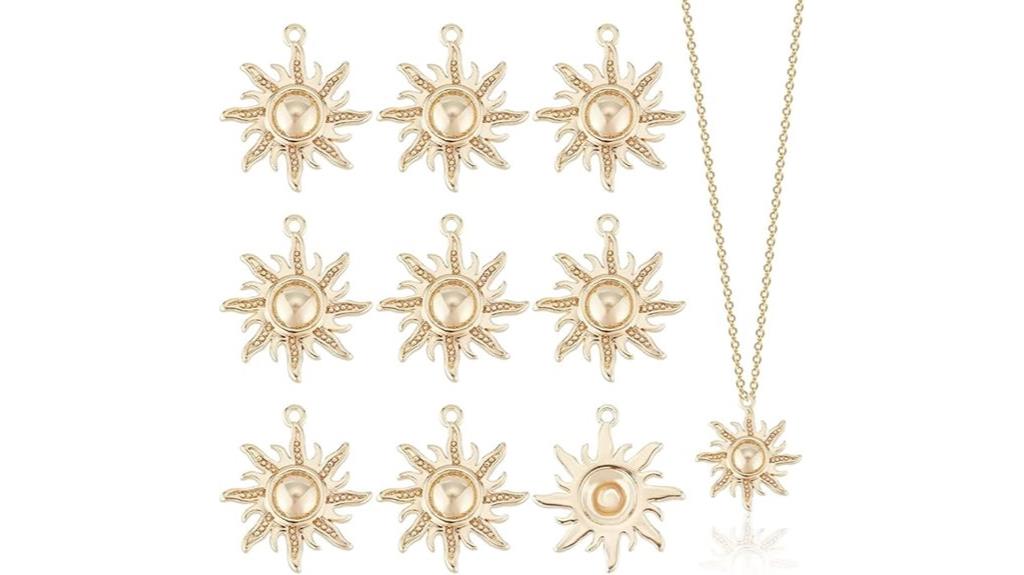 gold sun pendant set