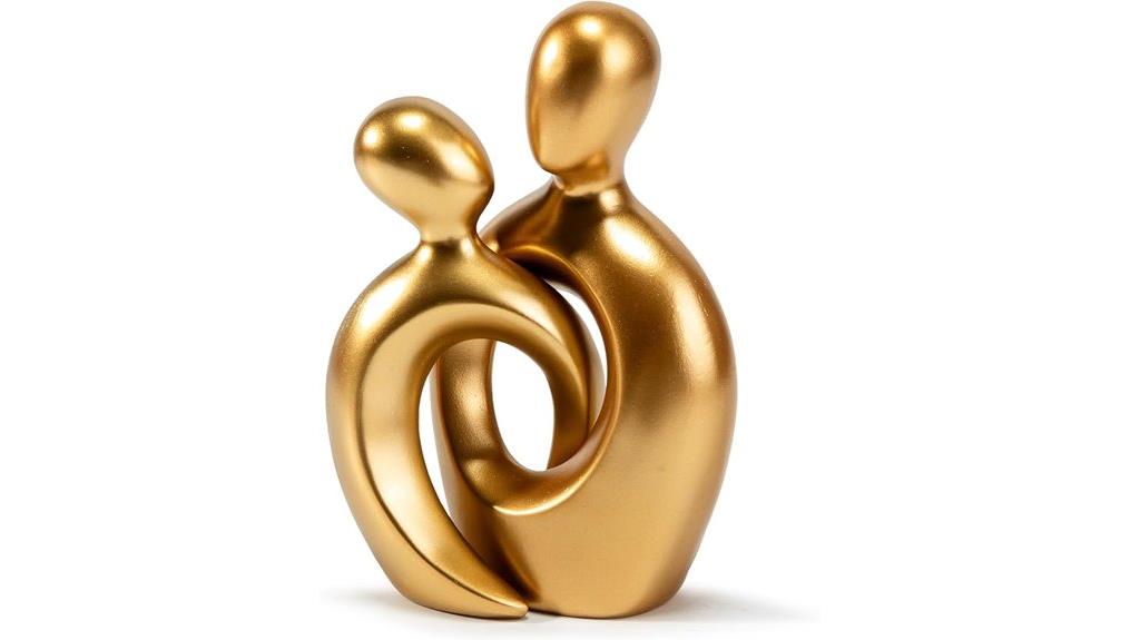 gold wedding couple statues