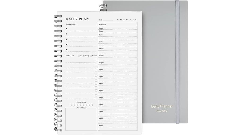 gray undated daily planner