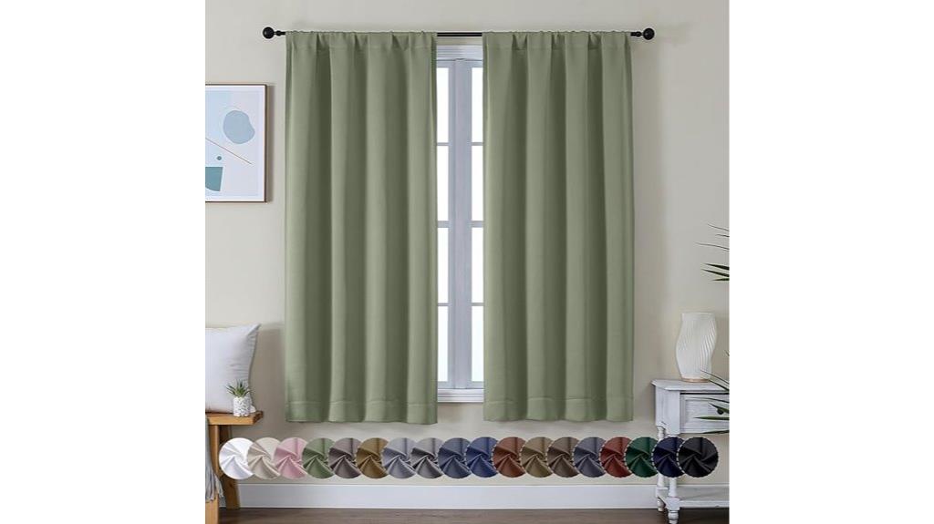 green blackout curtain panels