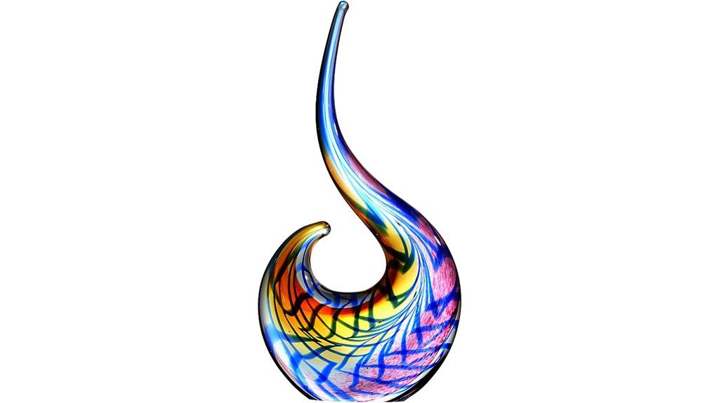 handcrafted peacock glass sculpture