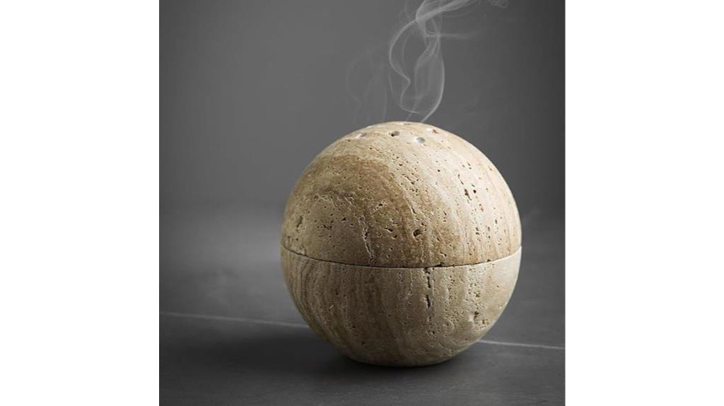 handmade travertine incense holder