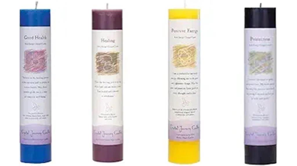 herbal candles with crystals