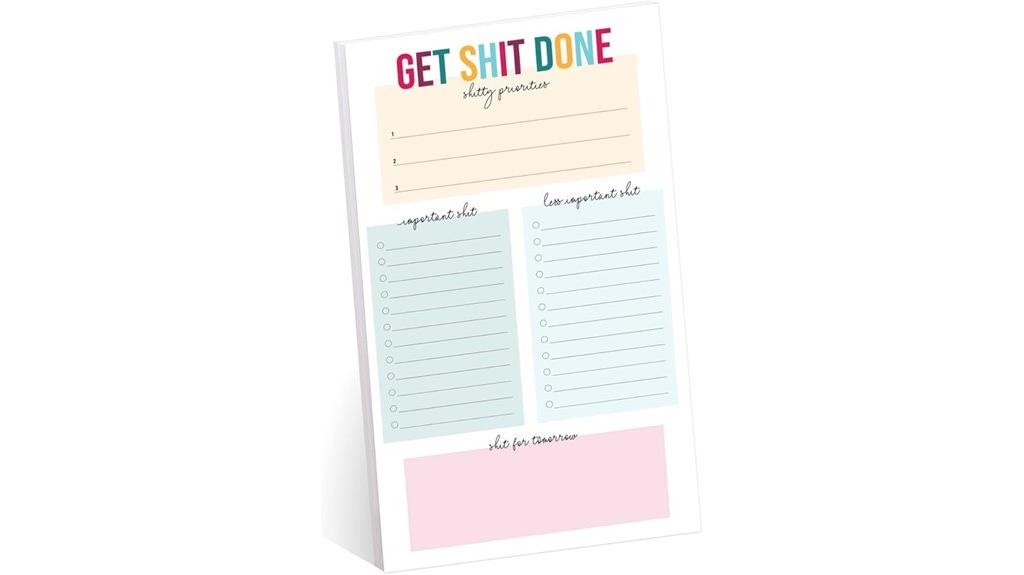 humorous sticky note task list