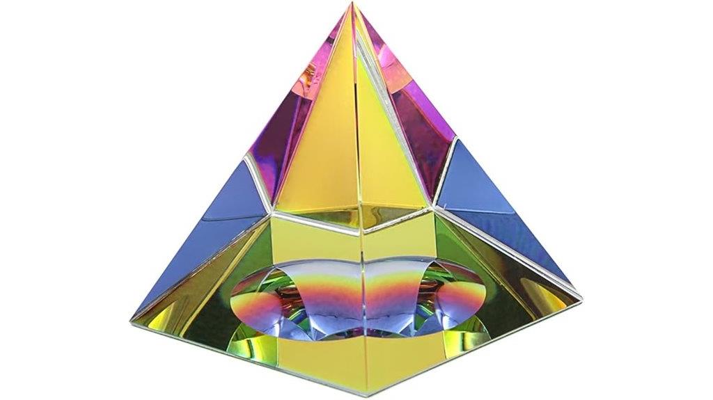 iridescent rainbow crystal pyramid