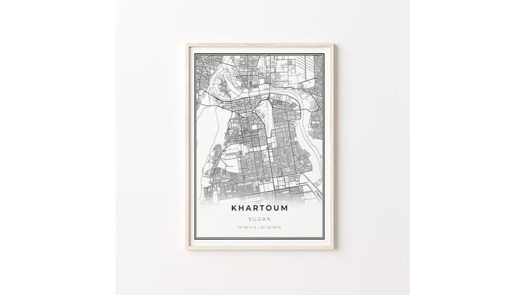 khartoum city map poster