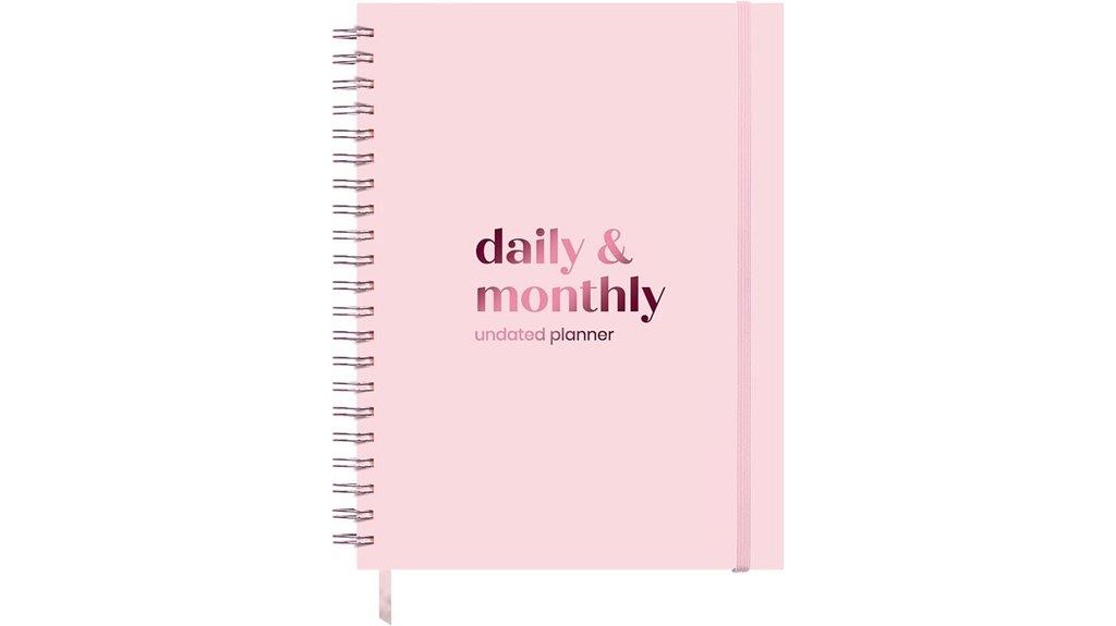 large pink spiral planner