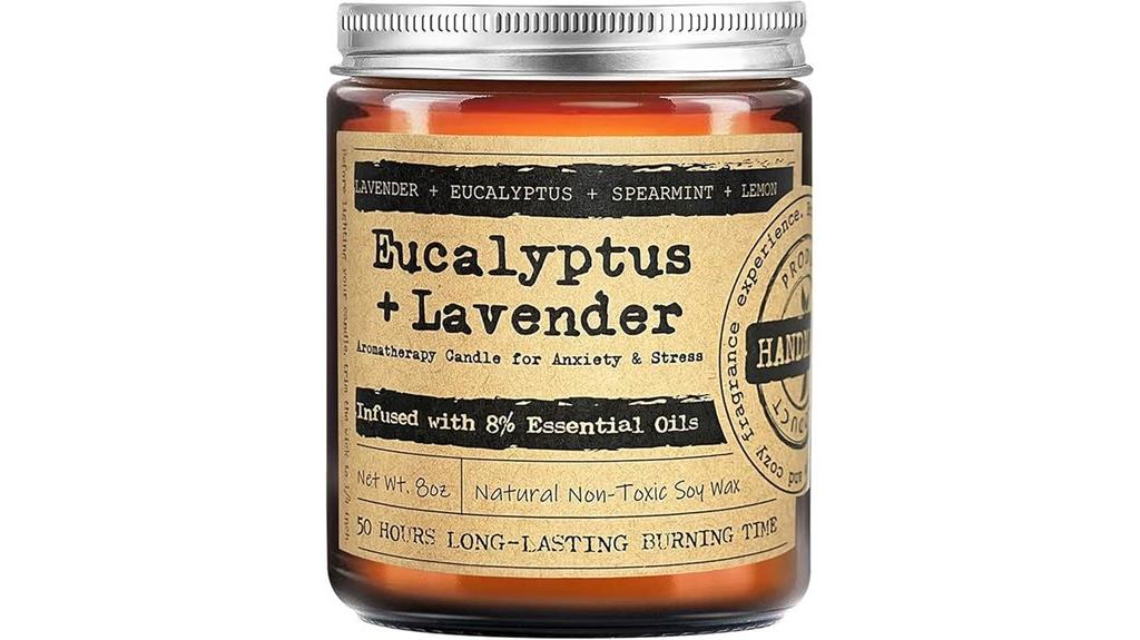 lavender eucalyptus scented candle