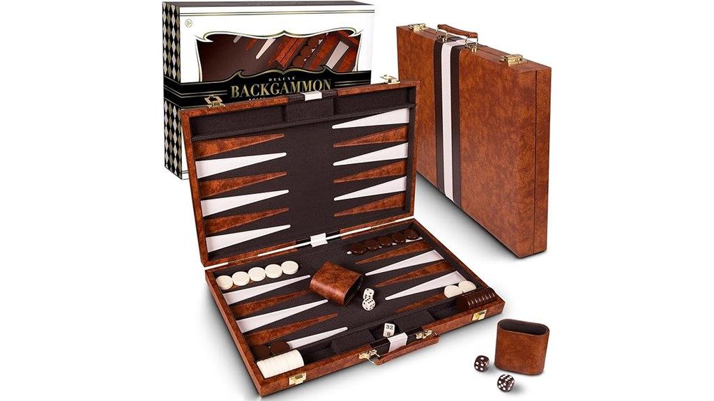 leather backgammon set