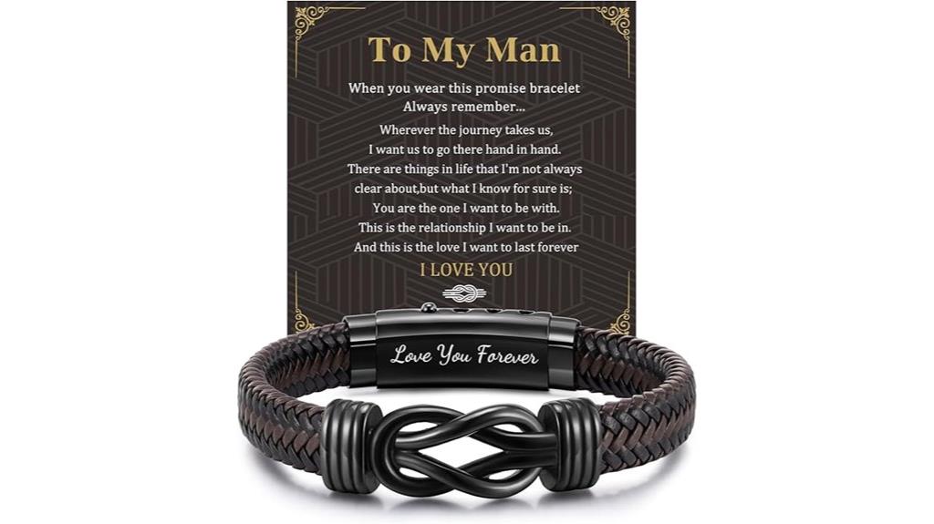 leather braided infinity bracelet