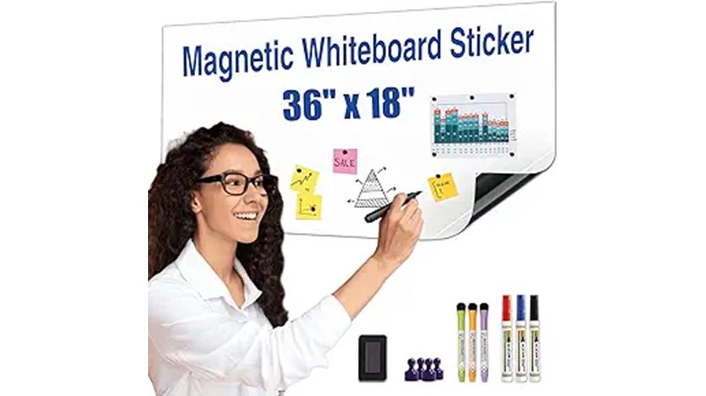 magnetic whiteboard with adhesive