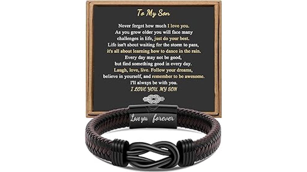 men s leather infinity bracelet