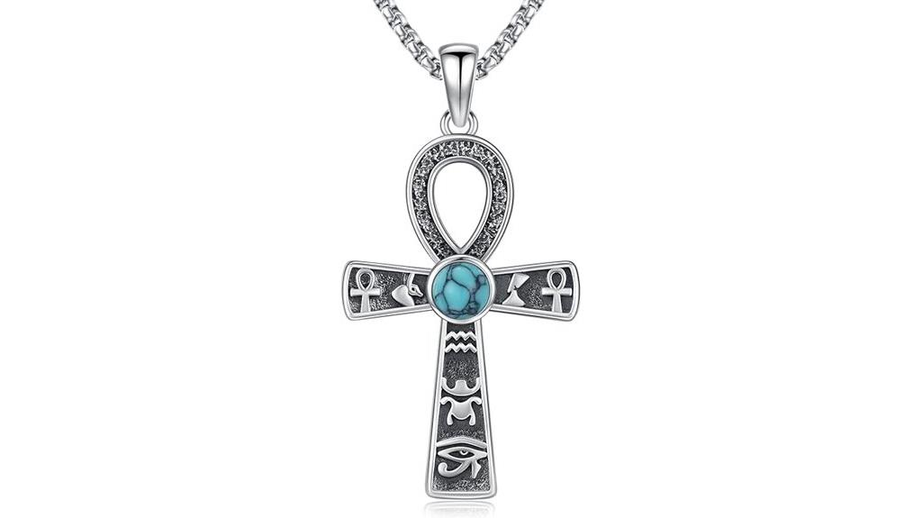 men s silver ankh necklace