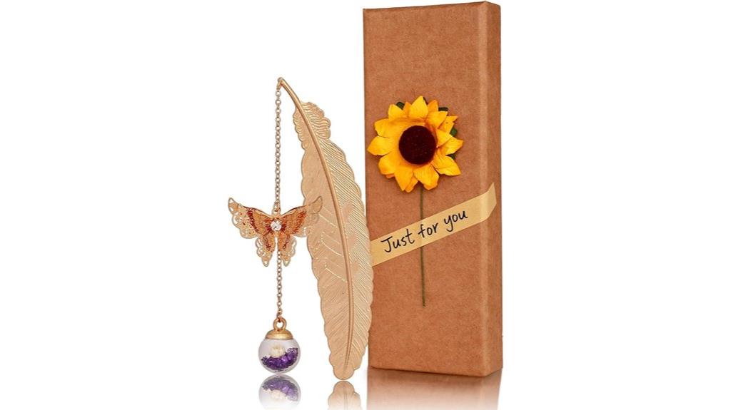 metal feather with butterfly