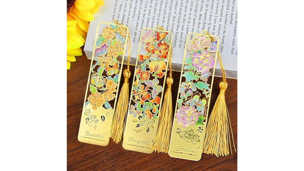 metal flower bookmarks set