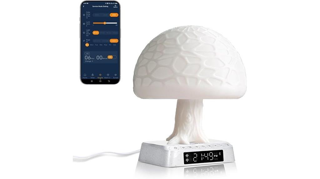 mushroom tree sunrise clock