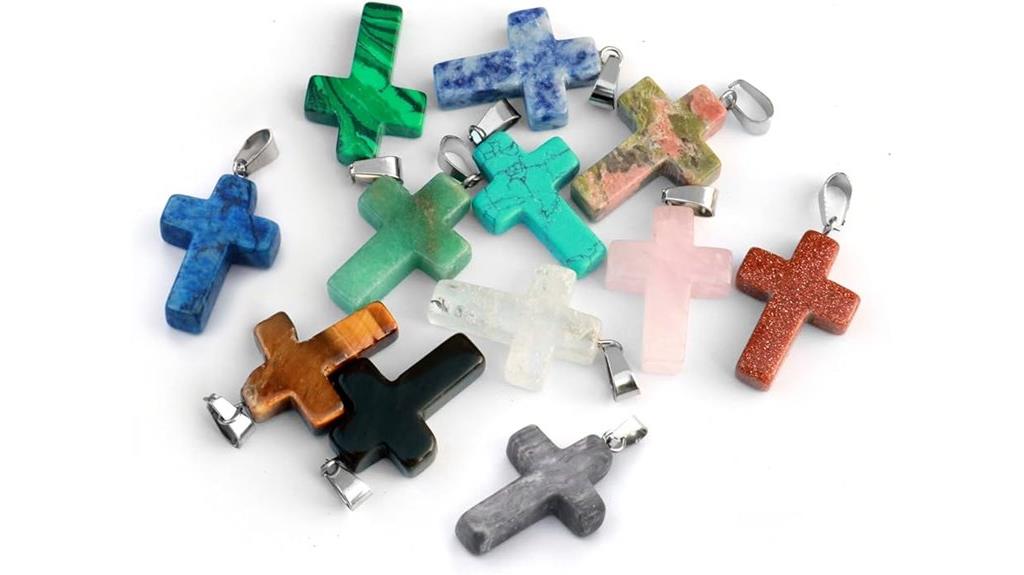 natural stone cross pendants