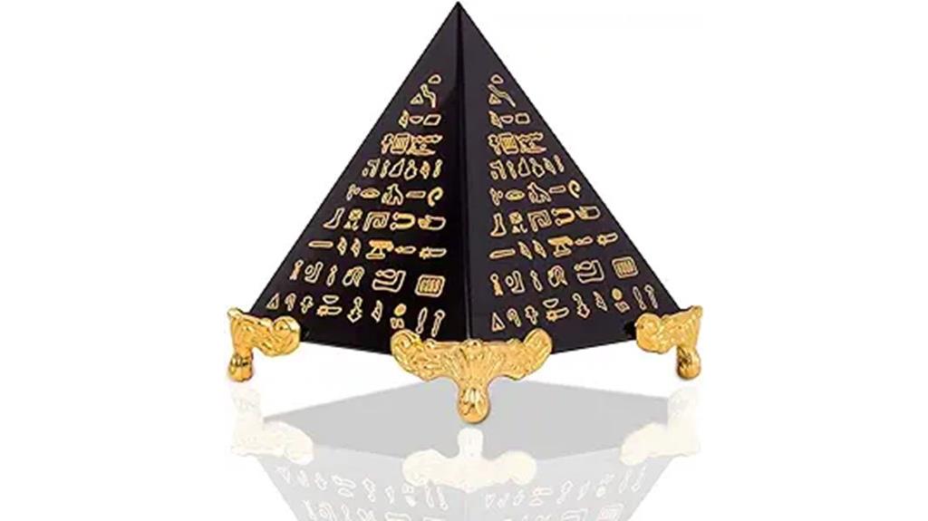 obsidian pyramid paperweight decor