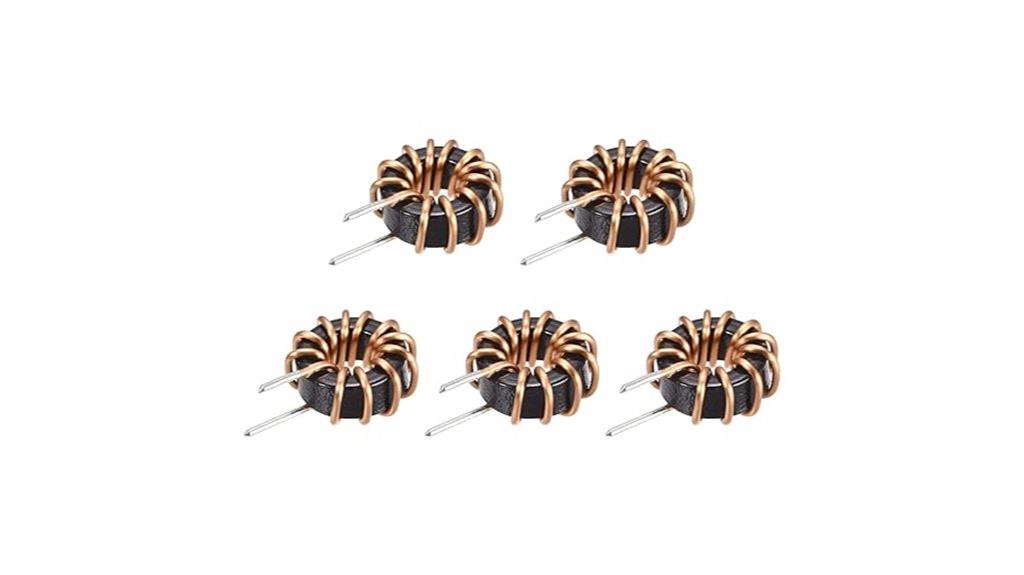 pack of five toroidal copper inductors