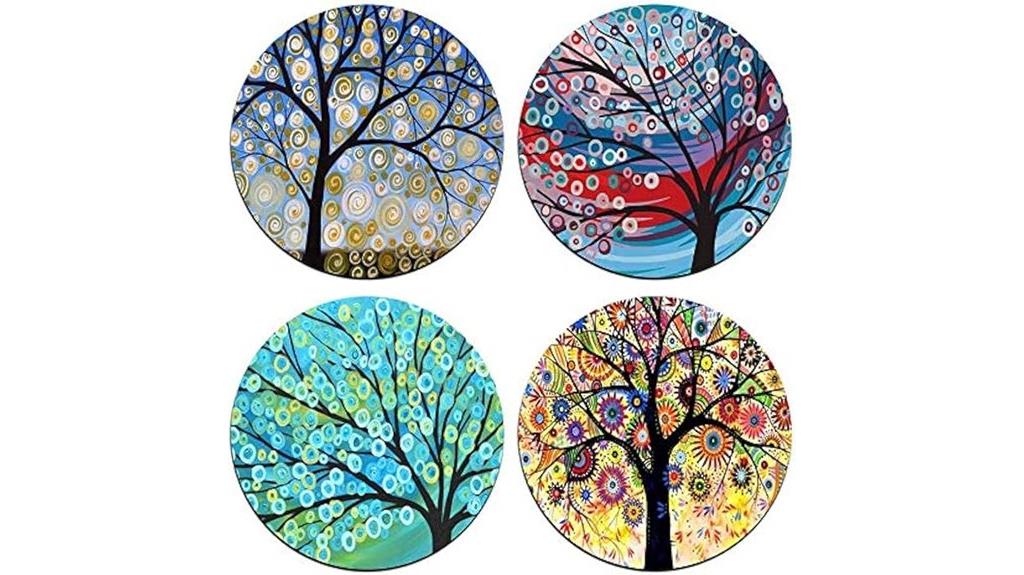 recycled rubber tree coasters