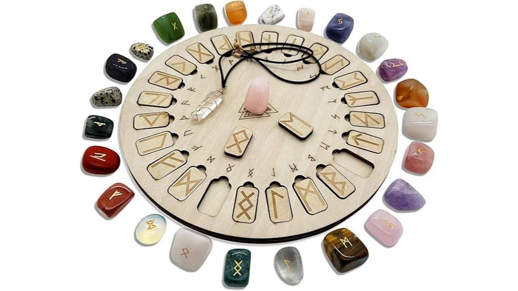 rune stones with crystals