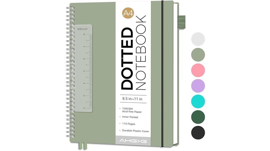 sage green dotted journal