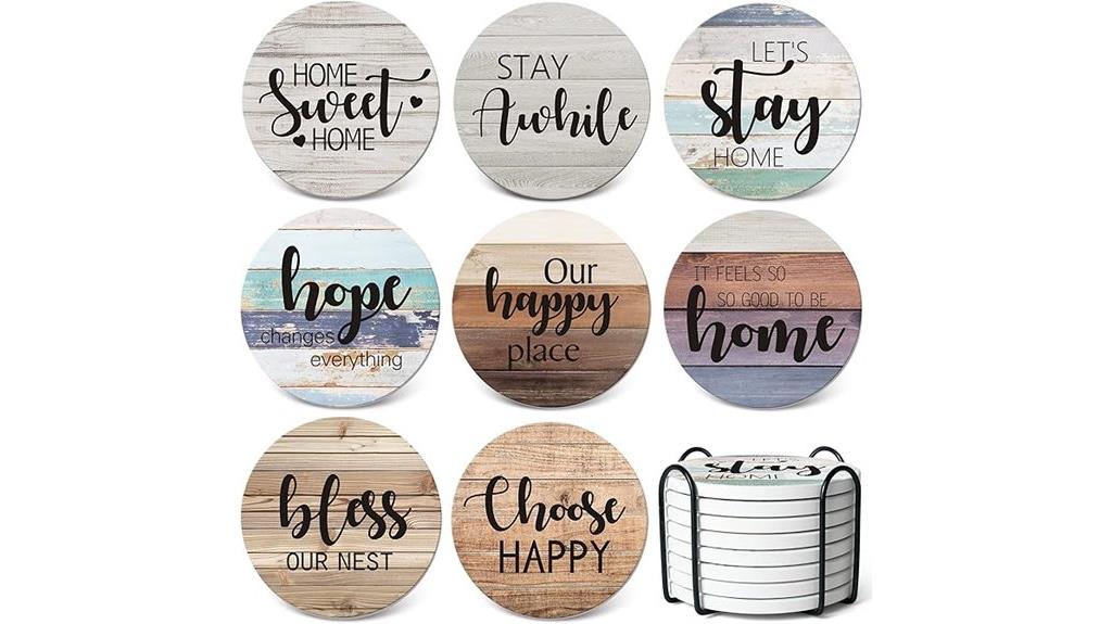 set of 8 absorbent coasters