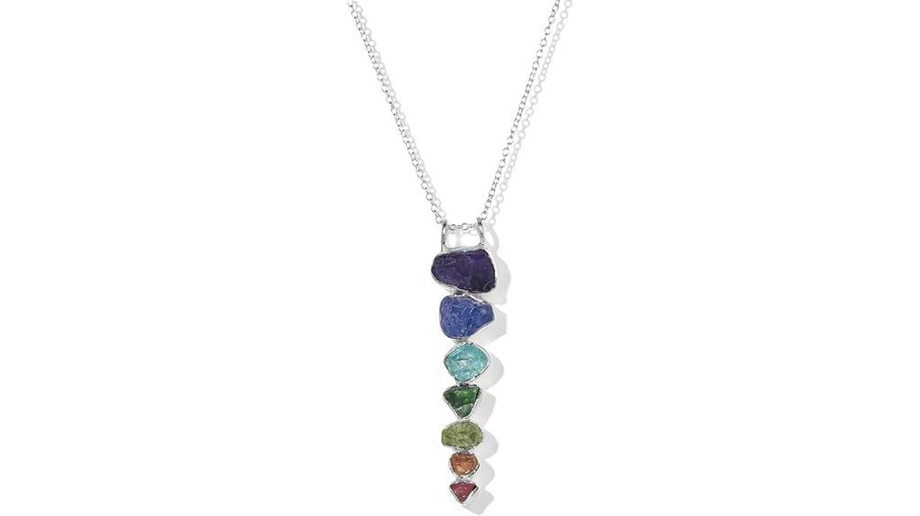 seven chakra silver necklace
