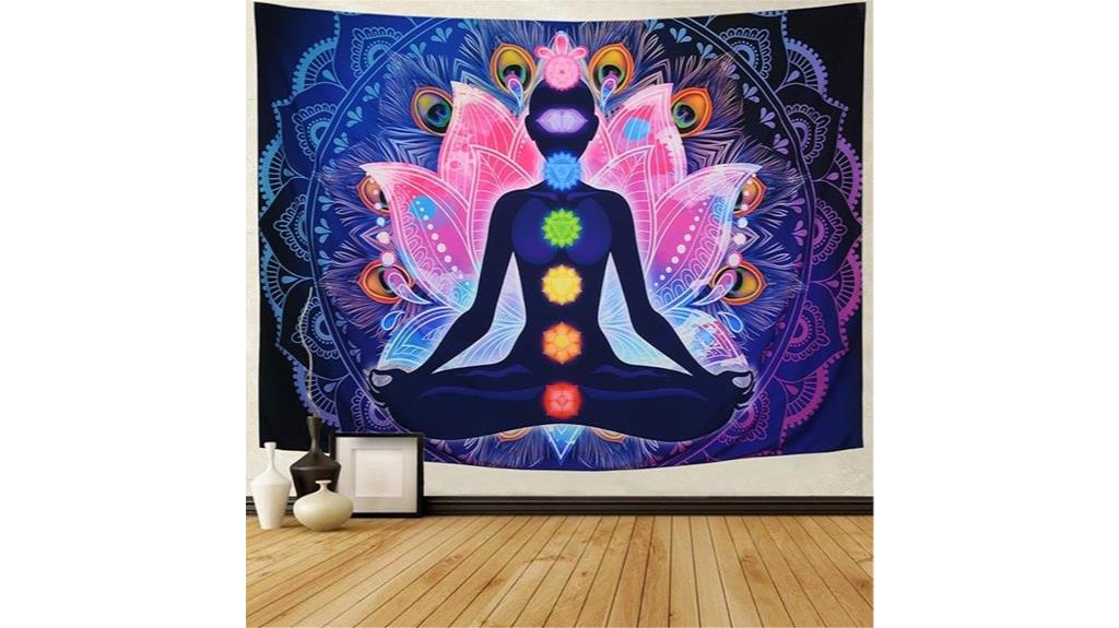 seven chakra yoga wall hanging