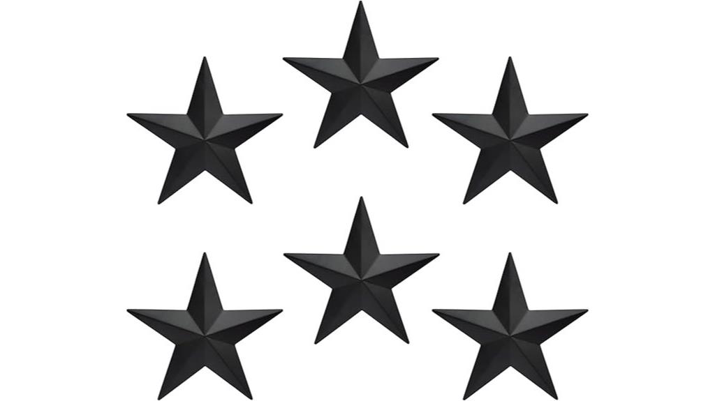 six metal barn stars
