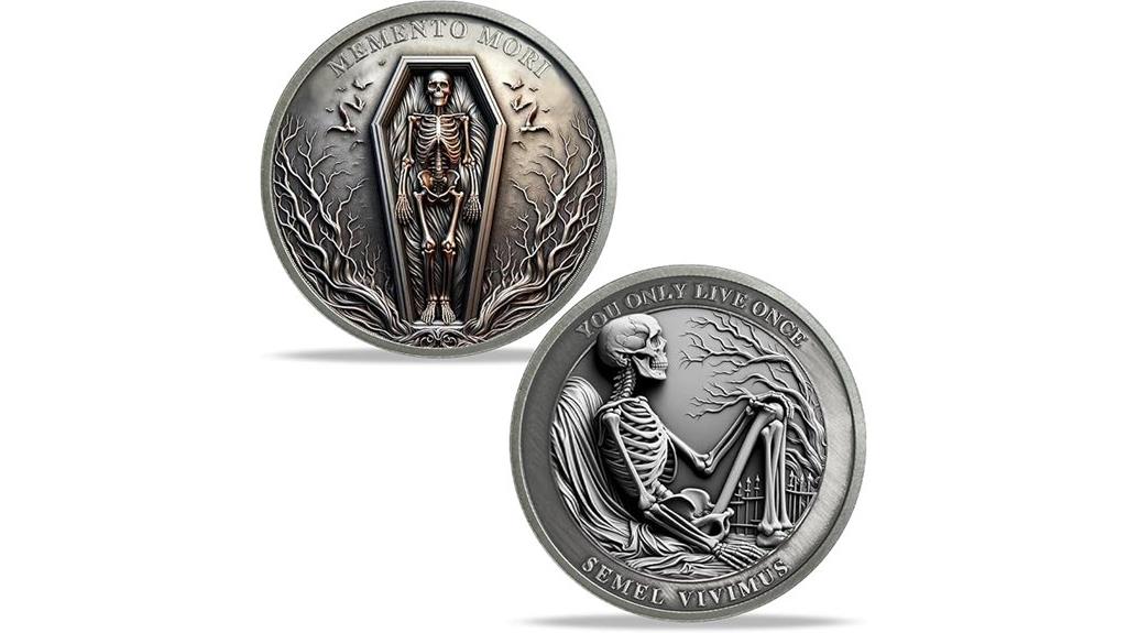 skull memento mori coin