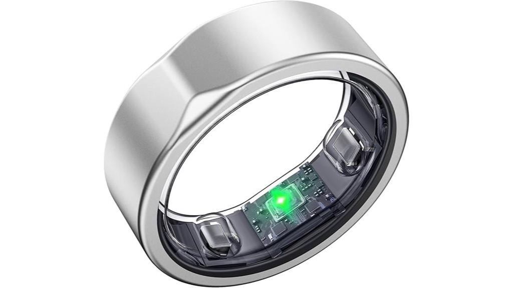 smart silver heart rate ring