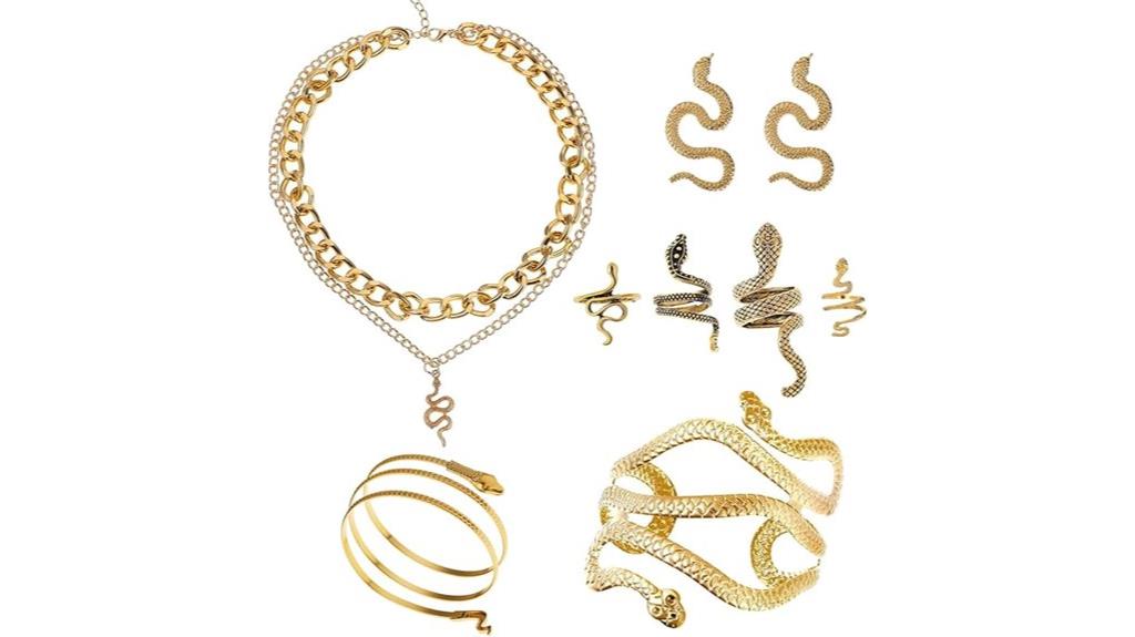 snake themed jewelry set